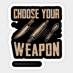 Choose your weapon - a cake decorator design Sticker